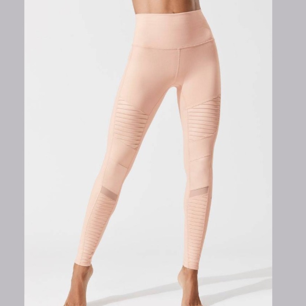 alo high waisted moto leggings - nectar xs